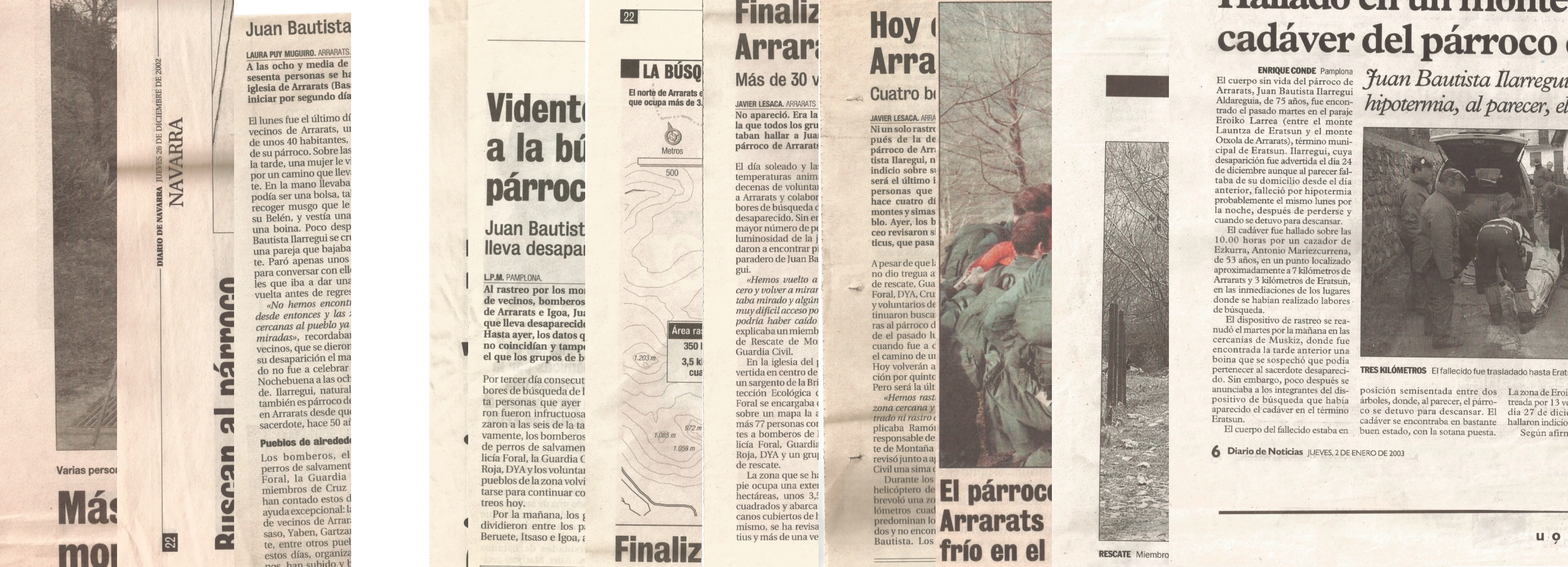 Superposición de páginas de periódico