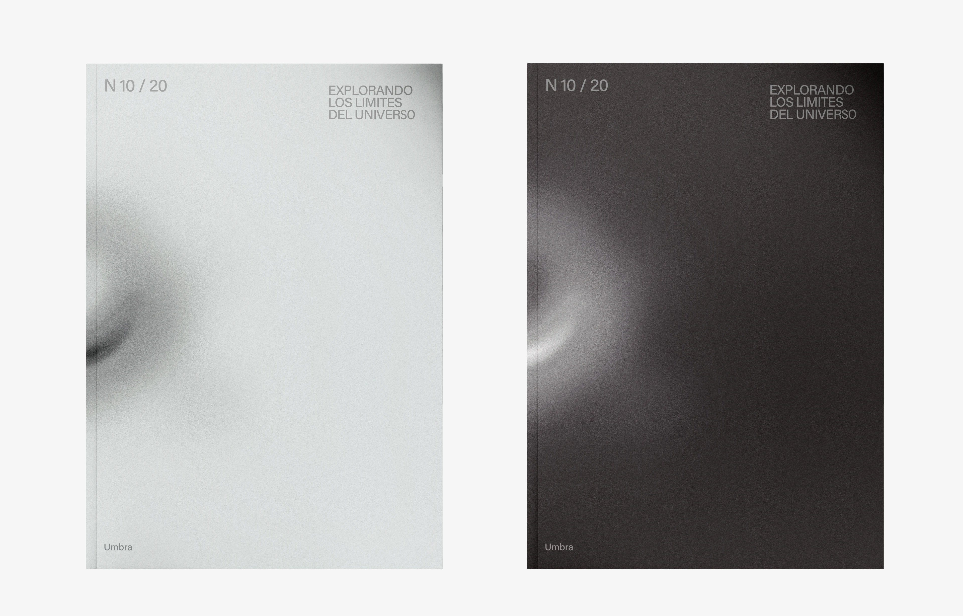 Dos portadas de revista en blanco y negro con pequeñas manchas del color opuesto