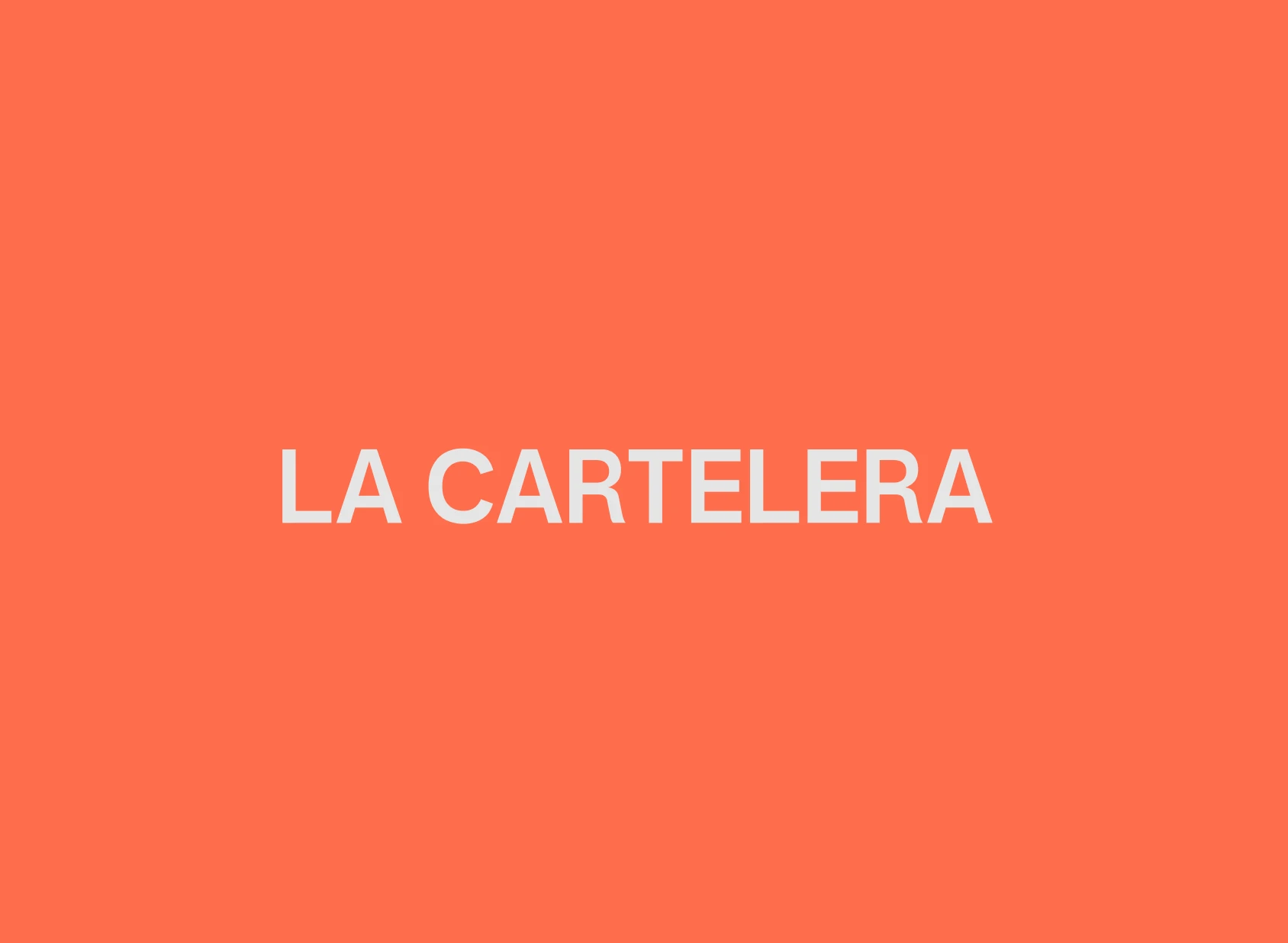 Letras LA CARTELERA en blanco sobre fondo naranja